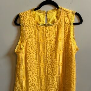 Beautiful lace top! Mustard
